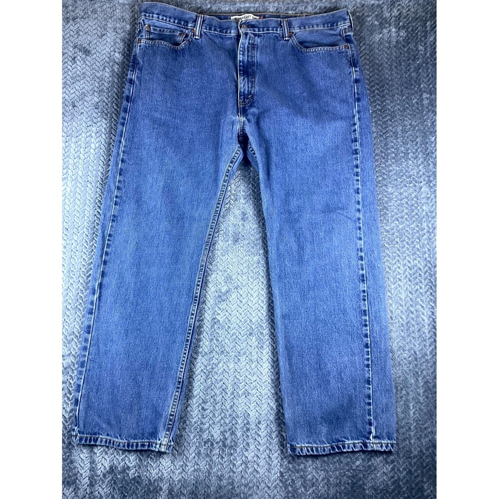 Levi's 505 Straight Fit Jeans Mens 42x30 Blue Denim Light Wash High Rise Comfort
